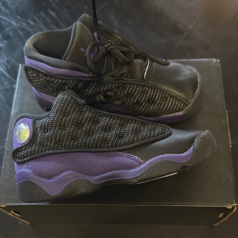 Jordan Black and Purple Sneakers